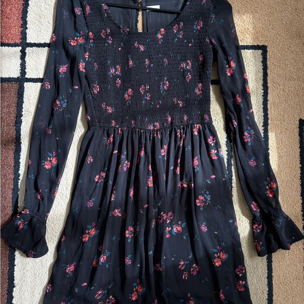 Hollister Black and Red Long Sleeve Dress